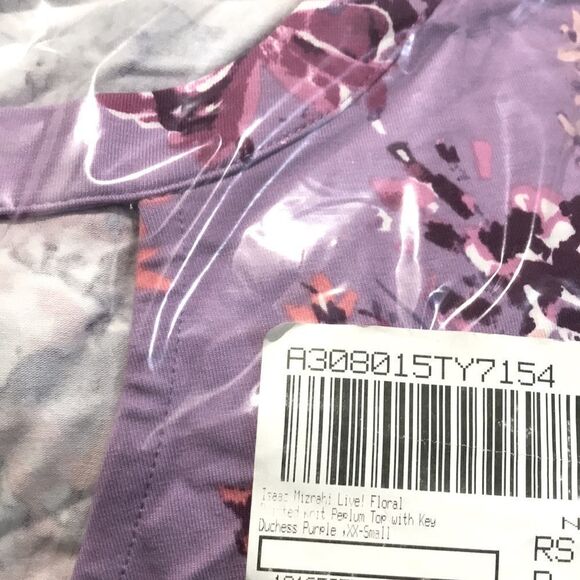 Isaac Mizrahi Live! Keyhole Floral Printed Knit Peplum Top - Picture 5 of 5